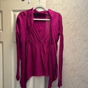 Express Fuchsia Open Cardigan